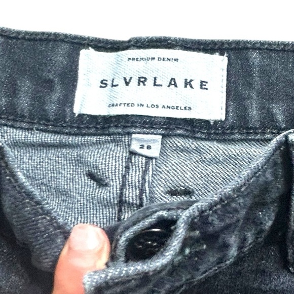 SLVRLAKE Grace Crop Jeans Faded Black Raw Hem Size 28 - Picture 3 of 8